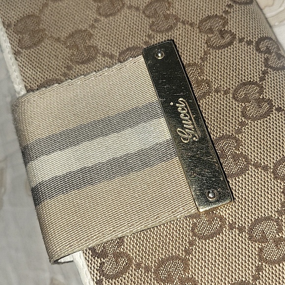 Gucci Beige GG Canvas and Leather Web Continental Wallet - Picture 3 of 10